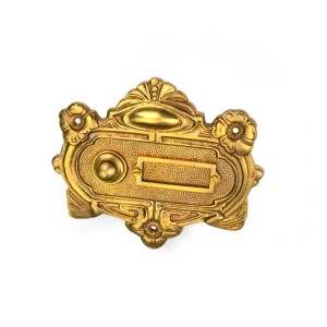 Plaque de sonnette Art Nouveau patinée | plaque de sonnette avec bouton de sonnette| sonnette antique P9111